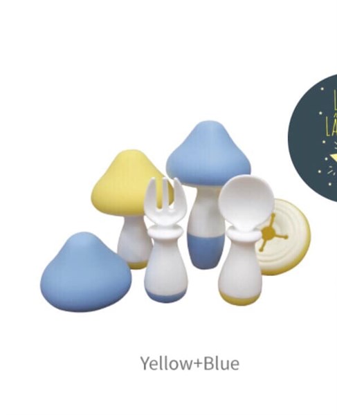 Coconory Set Muỗng nĩa nấm Yellow Blue