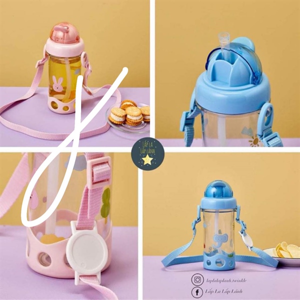 Modernhouse Bình nước thỏ hồng 280ml